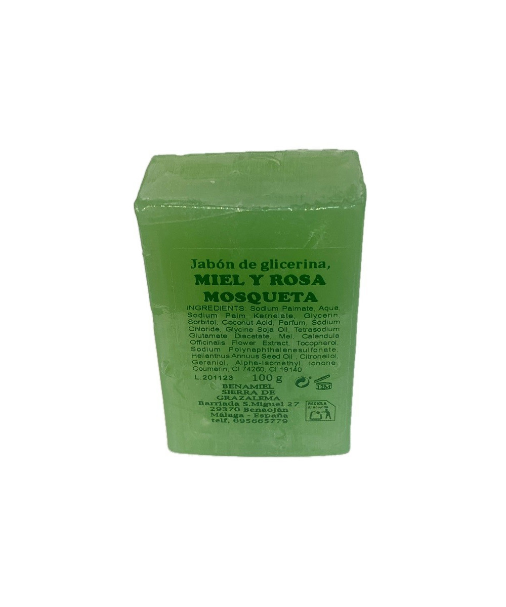 JABÓN DE GLICERINA MIEL Y ROSA MOSQUETA BENAMIEL 100G – SIERRA DE GRAZALEMA