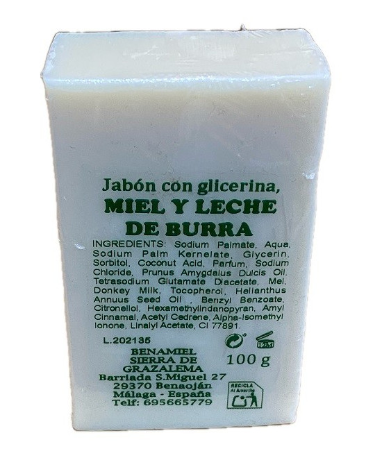 JABÓN CON GLICERINA, MIEL Y LECHE DE BURRA BENAMIEL 100 G – SIERRA DE GRAZALEMA