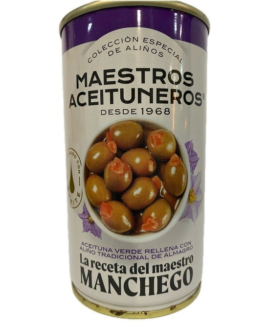 ACEITUNAS VERDES RELLENAS CON ALIÑO TRADICIONAL DE ALMAGRO 350 G – AIRES DE CÁDIZ

