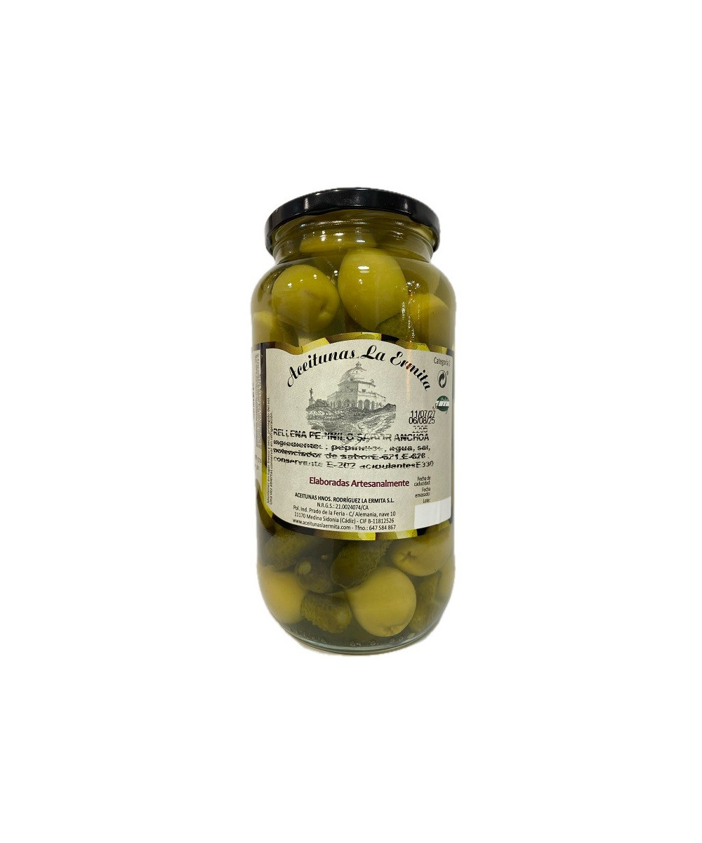 ACEITUNAS RELLENAS DE PEPINILLO SABOR ANCHOA LA ERMITA 1.400 G