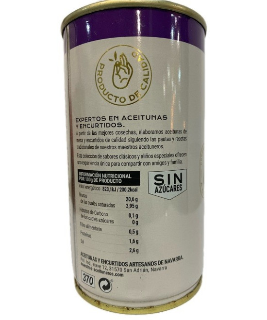 ACEITUNAS VERDES RELLENAS CON ALIÑO TRADICIONAL DE ALMAGRO 350 G – AIRES DE CÁDIZ

