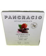 MINI TABLETA CHOCOLATE NEGRO 64% FRAMBUESA Y ROSAS PANCRACIO 40G – GOURMET ESPAÑOL