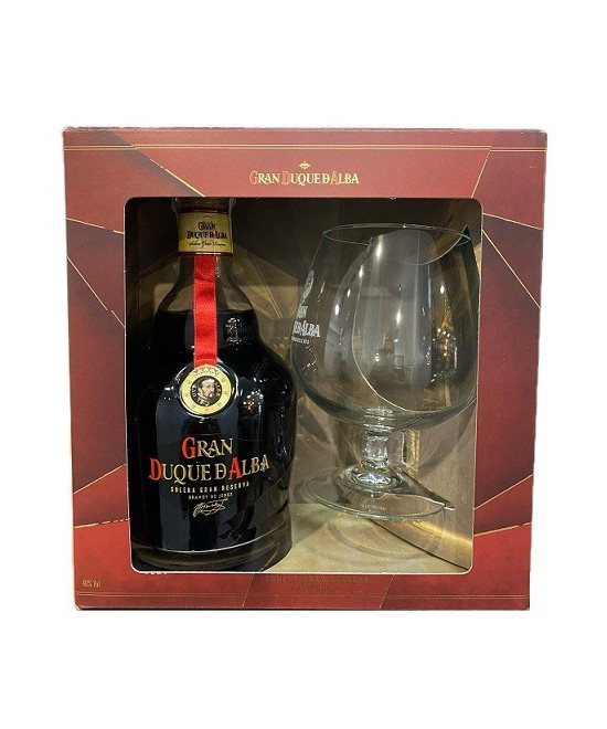 BRANDY PREMIUM DE JEREZ - GRAN DUQUE DE ALBA 70 CL CON COPA SERIGRAFIADA 