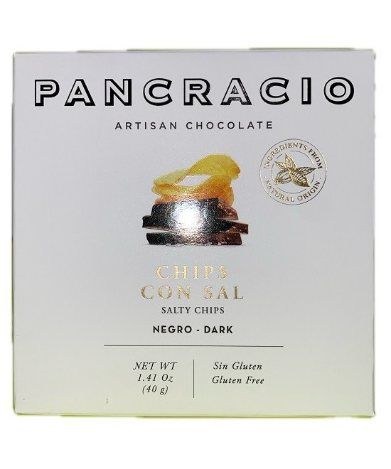 MINI TABLETA CHOCOLATE NEGRO 64% CHIPS CON SAL PANCRACIO 40G – GOURMET ESPAÑOL