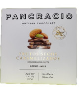 MINI TABLETA CHOCOLATE CON LECHE 42% FRUTOS SECOS CARAMELIZADOS PANCRACIO 40G