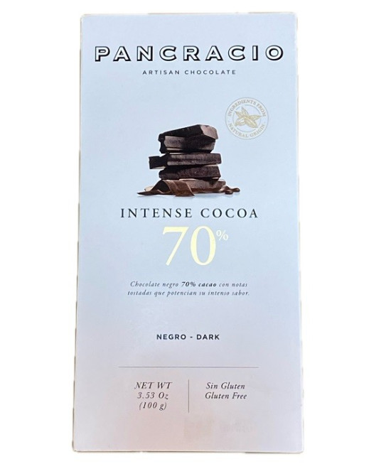 CHOCOLATE NEGRO INTENSO 70% CACAO PANCRACIO 100 G | CHOCOLATE GOURMET PREMIUM