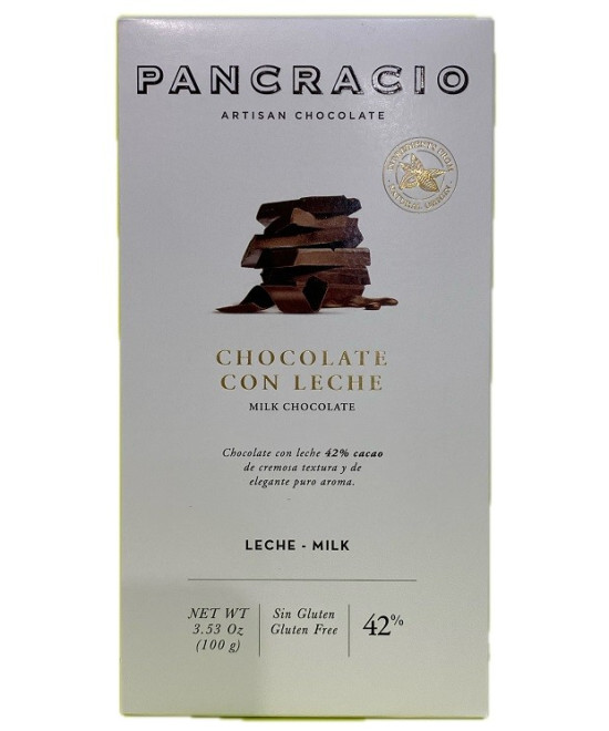 TABLETA CHOCOLATE CON LECHE 42% PANCRACIO 100G – GOURMET ARTESANAL ESPAÑOL