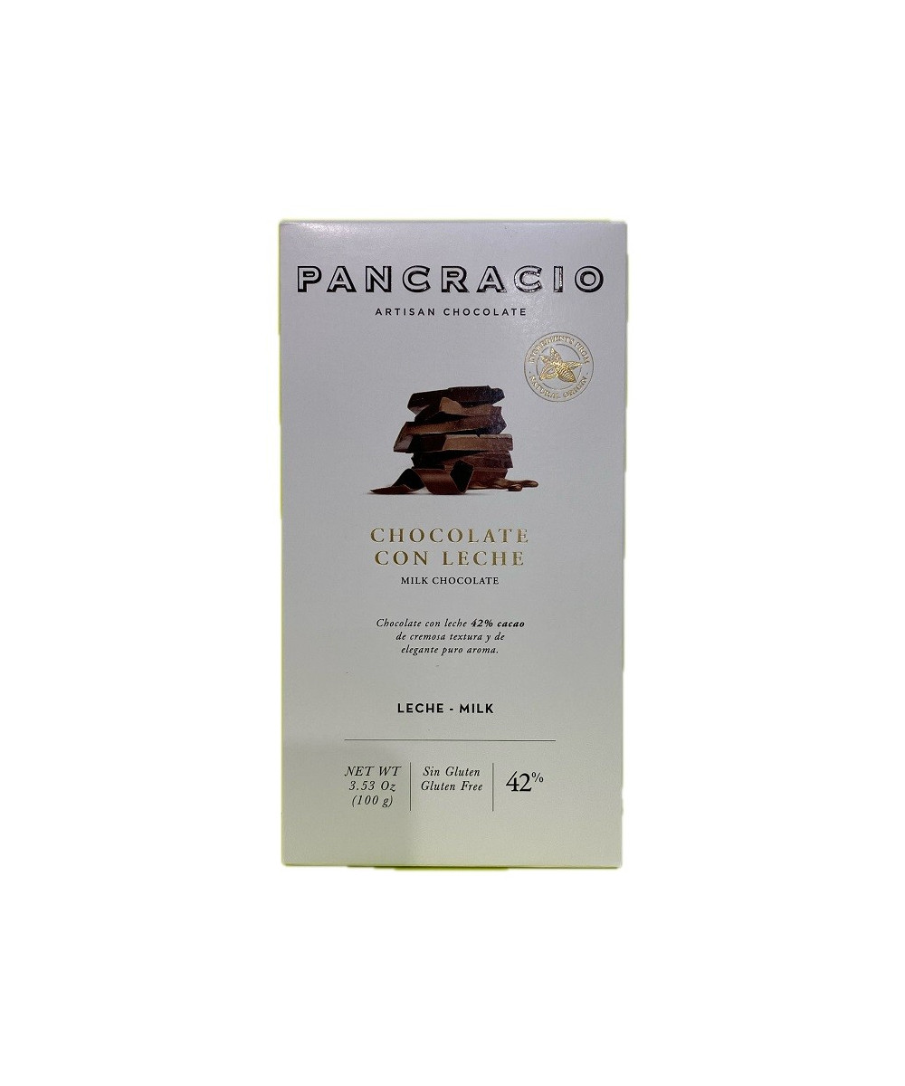 TABLETA CHOCOLATE CON LECHE 42% PANCRACIO 100G – GOURMET ARTESANAL ESPAÑOL