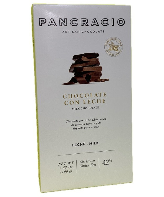 TABLETA CHOCOLATE CON LECHE 42% PANCRACIO 100G – GOURMET ARTESANAL ESPAÑOL