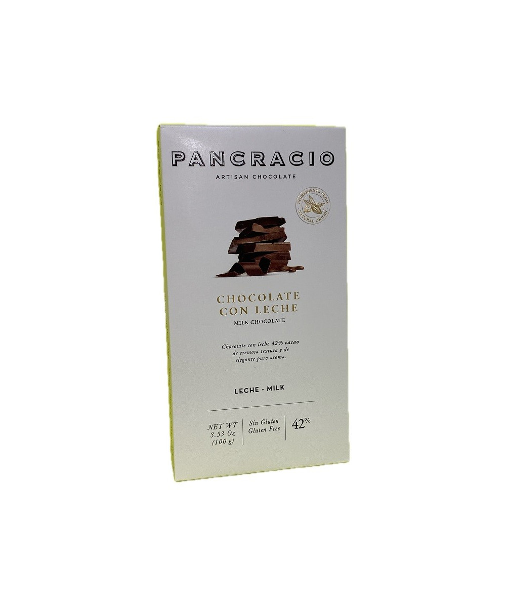 TABLETA CHOCOLATE CON LECHE 42% PANCRACIO 100G – GOURMET ARTESANAL ESPAÑOL