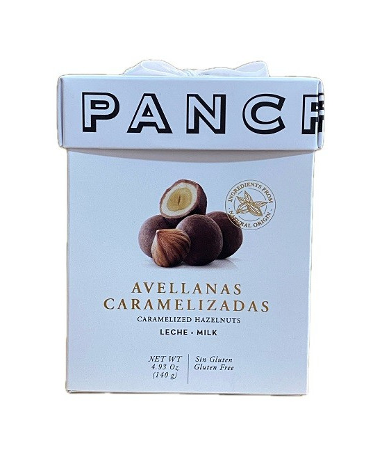 AVELLANAS CARAMELIZADAS CON CHOCOLATE CON LECHE PANCRACIO 140 G (SIN GLUTEN)