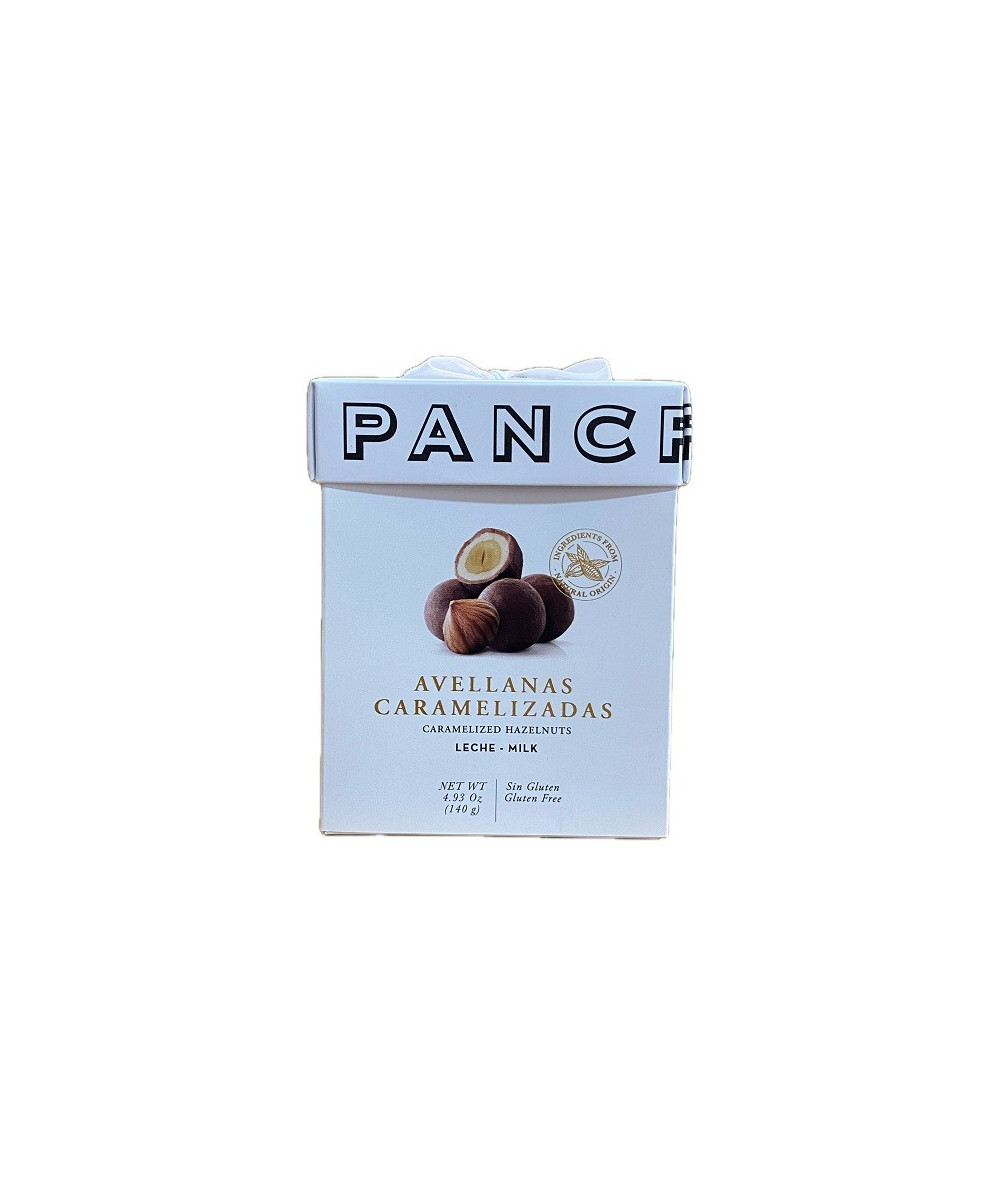 AVELLANAS CARAMELIZADAS CON CHOCOLATE CON LECHE PANCRACIO 140 G (SIN GLUTEN)