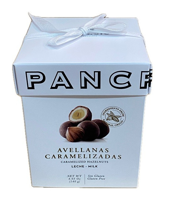 AVELLANAS CARAMELIZADAS CON CHOCOLATE CON LECHE PANCRACIO 140 G (SIN GLUTEN)