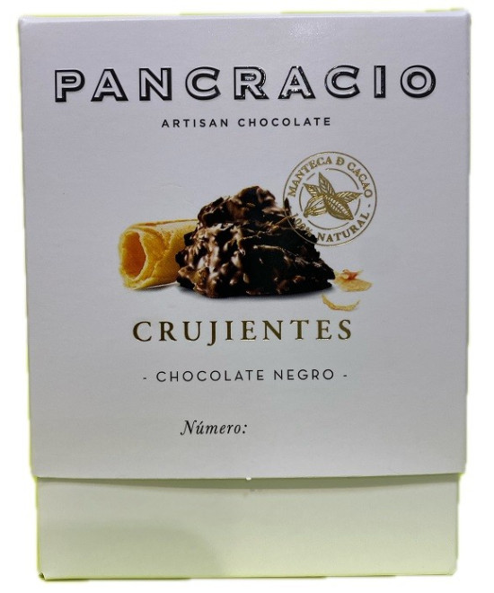 CRUJIENTES CHOCOLATE NEGRO 64% PANCRACIO 140G – GOURMET ARTESANAL ESPAÑOL