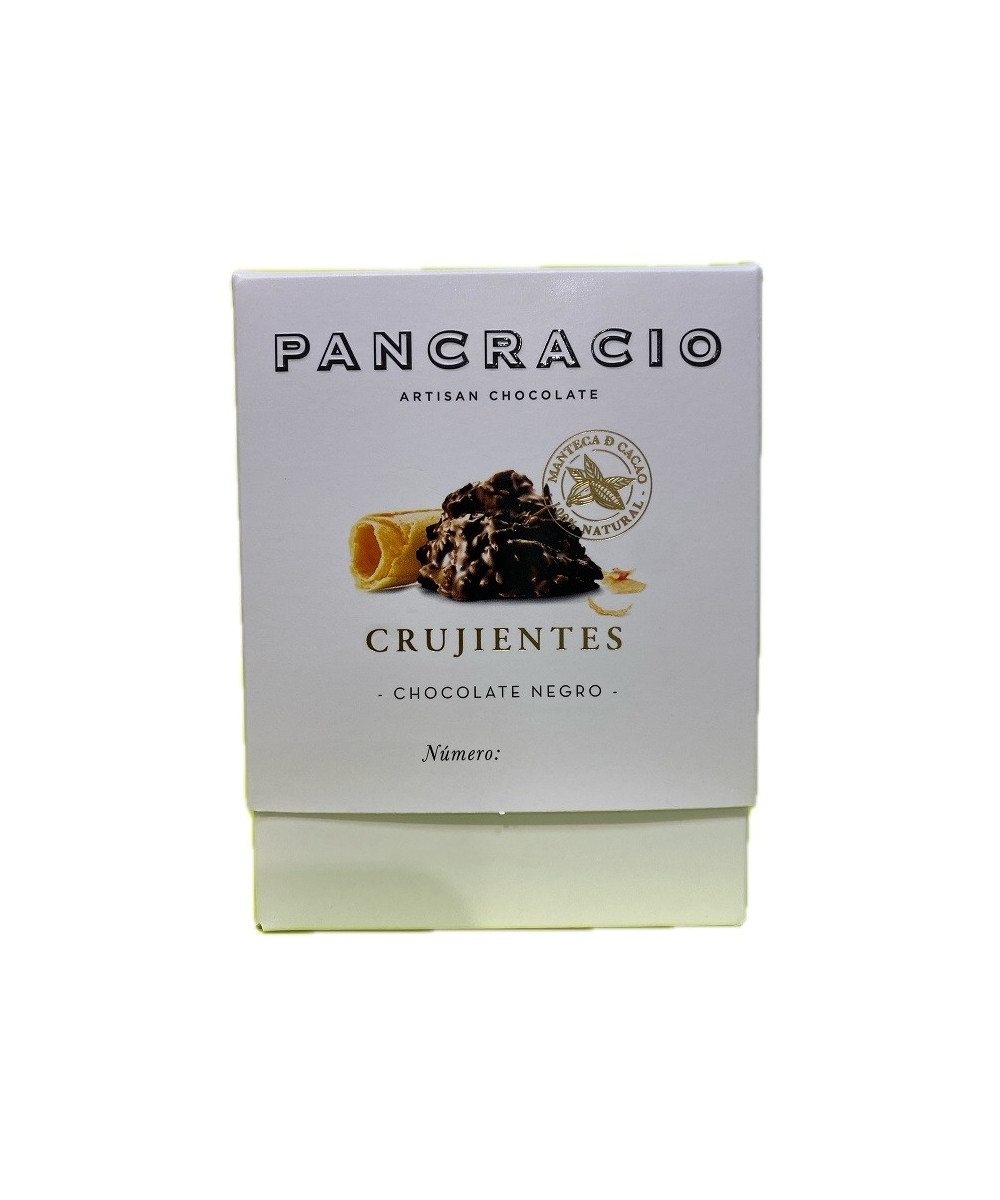 CRUJIENTES CHOCOLATE NEGRO 64% PANCRACIO 140G – GOURMET ARTESANAL ESPAÑOL