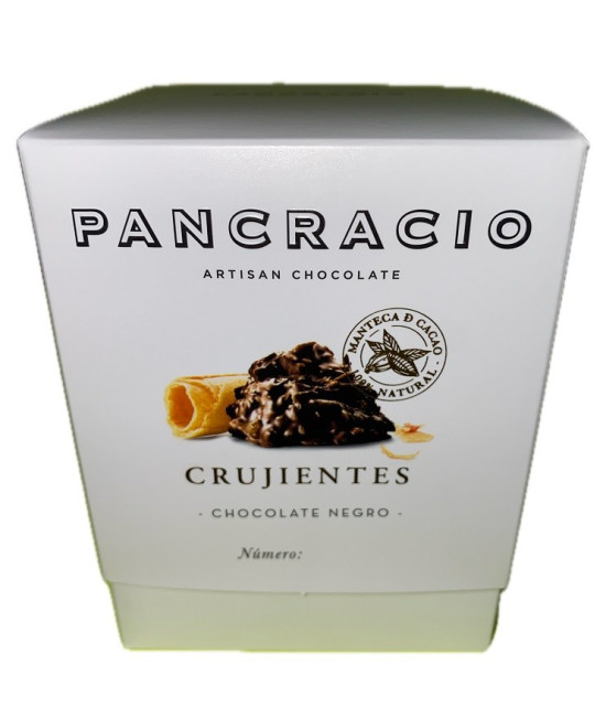 CRUJIENTES CHOCOLATE NEGRO 64% PANCRACIO 140G – GOURMET ARTESANAL ESPAÑOL