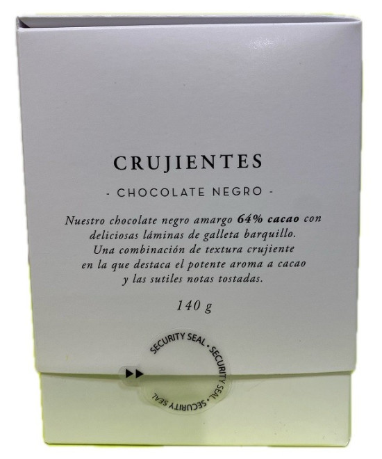 CRUJIENTES CHOCOLATE NEGRO 64% PANCRACIO 140G – GOURMET ARTESANAL ESPAÑOL