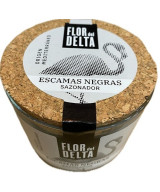 ESCAMAS NEGRAS SAZONADOR FLOR DEL DELTA 90 G – SAL GOURMET ARTESANAL EN TARRO DE CRISTAL

