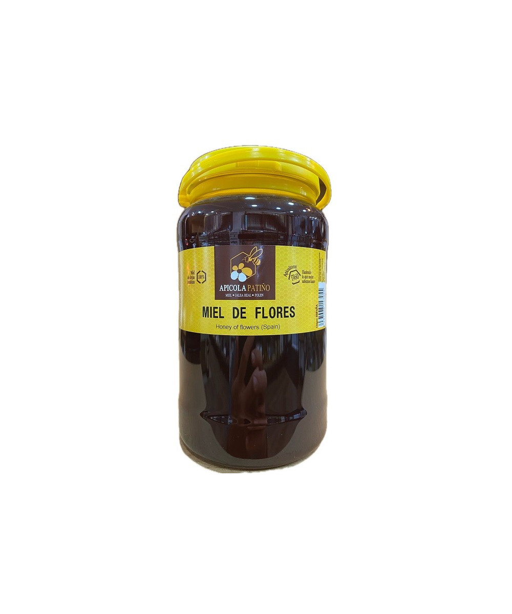 MIEL DE FLORES APÍCOLA PATIÑO 2 KG – MIEL ARTESANAL EN ENVASE PLÁSTICO DE CONIL (CÁDIZ)