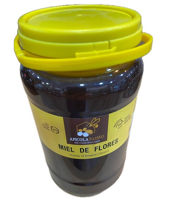 MIEL DE FLORES APÍCOLA PATIÑO 2 KG – MIEL ARTESANAL EN ENVASE PLÁSTICO DE CONIL (CÁDIZ)