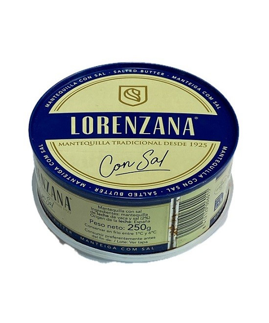 MANTEQUILLA TRADICIONAL CON SAL LORENZANA 250G DESDE 1925