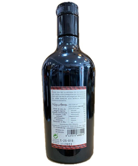 ACEITE DE OLIVA VIRGEN EXTRA CANALLA 500ML PICUAL DE AUTOR DE ÚBEDA FORMATO GOURMET