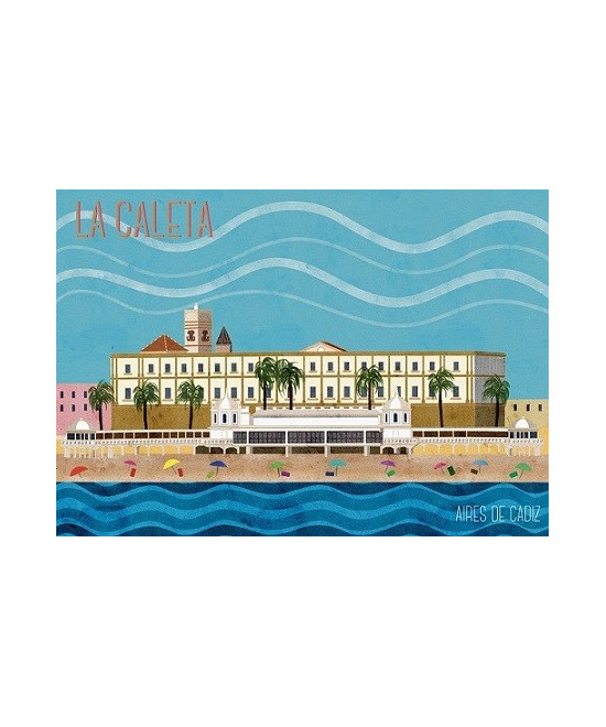 IMÁN SOUVENIR PLAYA DE LA CALETA MAR 10,5X7,5CM – FLEXIBLE