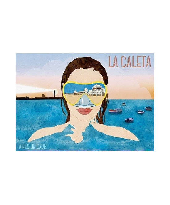 IMÁN SOUVENIR PLAYA DE LA CALETA 10,5X7,5CM – FLEXIBLE