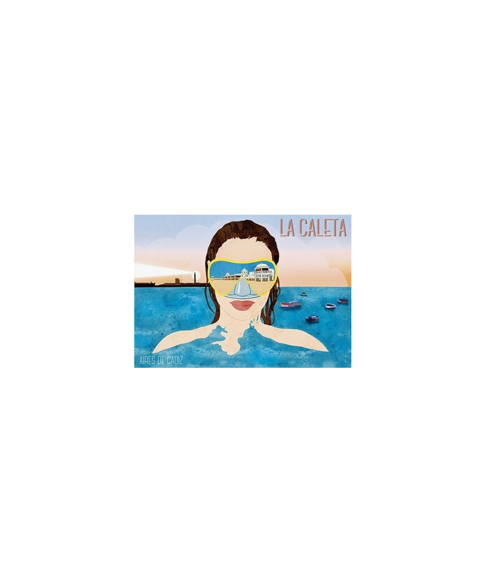 IMÁN SOUVENIR PLAYA DE LA CALETA 10,5X7,5CM – FLEXIBLE