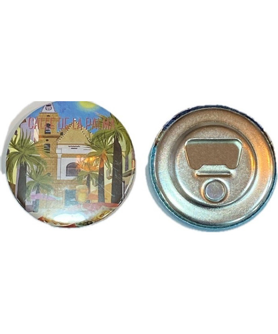 IMÁN REDONDO CALLE VIRGEN DE LA PALMA 5,8CM – METAL ABRIDOR