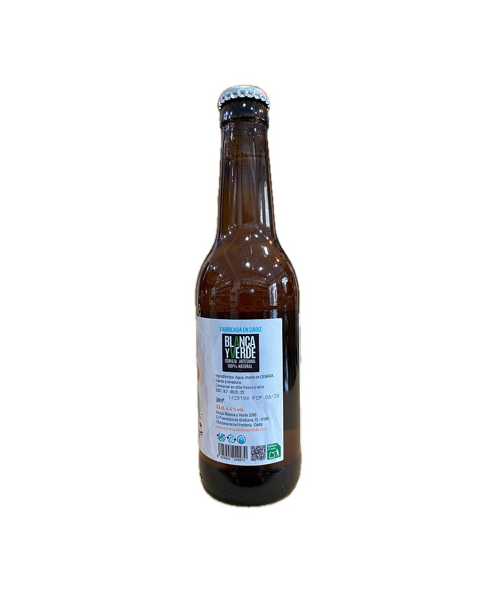 CERVEZA CHICLANERA EDICIÓN ESPECIAL DE BLANCA Y VERDE DEDICADA A CHICLANA DE LA FRONTERA CÁDIZ