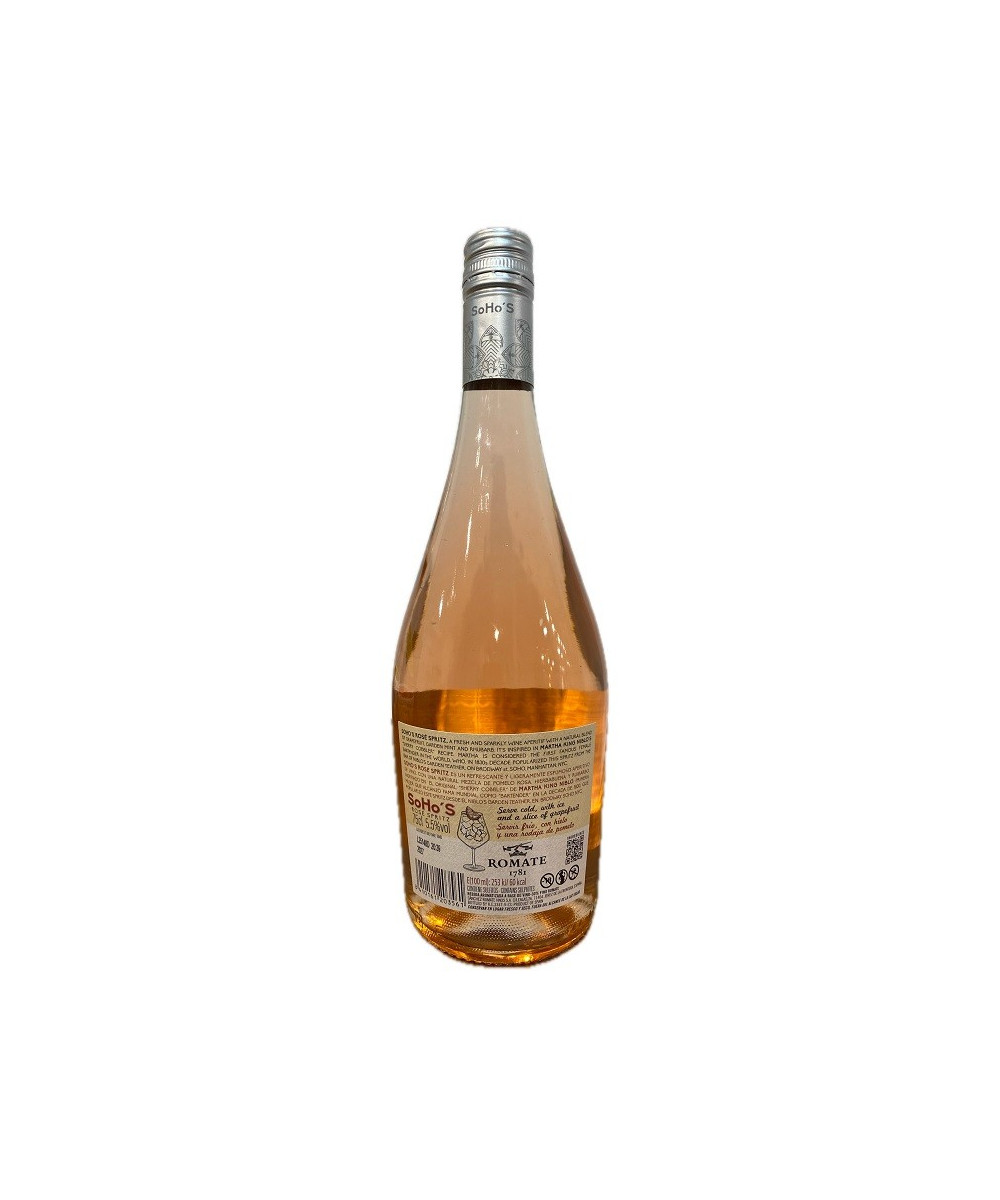 SOHO´S ROSÉ SPRITZ 75 cl. VINO ROSADO FRIZZANTE DE BODEGAS SÁNCHEZ ROMATE, FRECO Y LIGERO