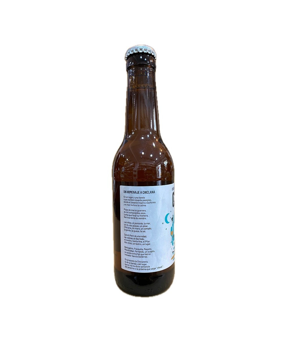 CERVEZA CHICLANERA EDICIÓN ESPECIAL DE BLANCA Y VERDE DEDICADA A CHICLANA DE LA FRONTERA CÁDIZ