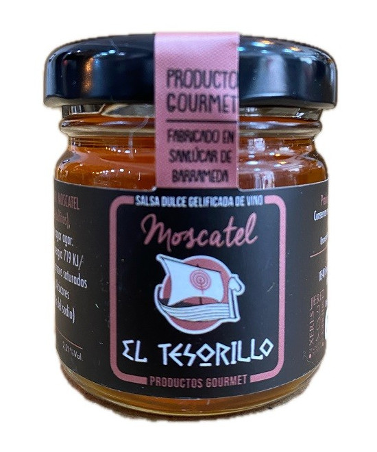SALSA DULCE DE VINO MOSCATEL EL TESORILLO 40 G – ARTESANÍA GOURMET DE SANLÚCAR DE BARRAMEDA