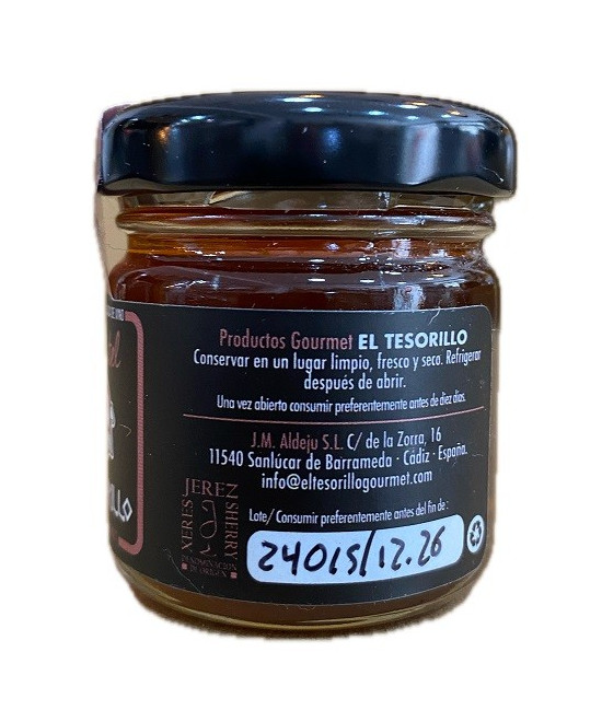 SALSA DULCE DE VINO MOSCATEL EL TESORILLO 40 G – ARTESANÍA GOURMET DE SANLÚCAR DE BARRAMEDA
