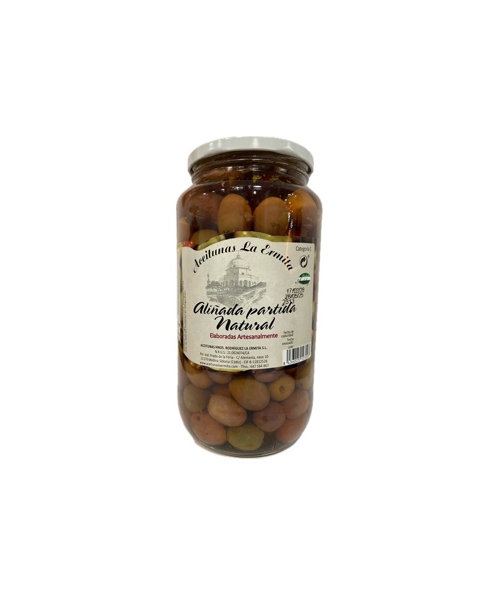 ACEITUNAS PARTIDA ALIÑADA NATURAL LA ERMITA 1.350 G – GOURMET DE CÁDIZ