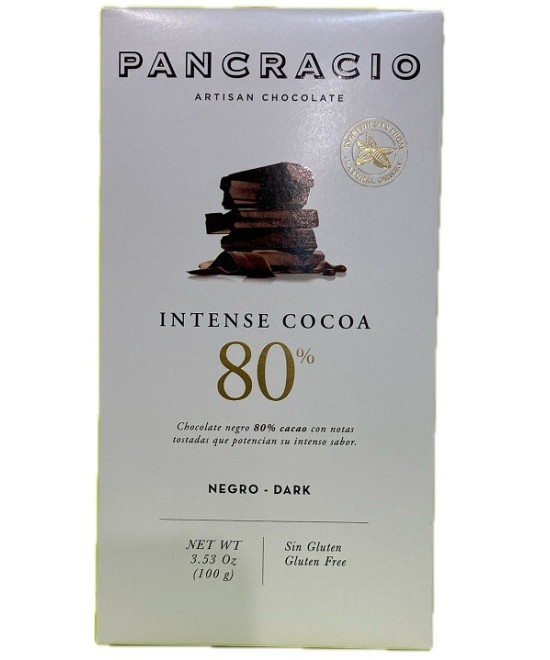 TABLETA DE CHOCOLATE NEGRO 80% CACAO PANCRACIO 100G – GOURMET ARTESANAL DE ESPAÑA