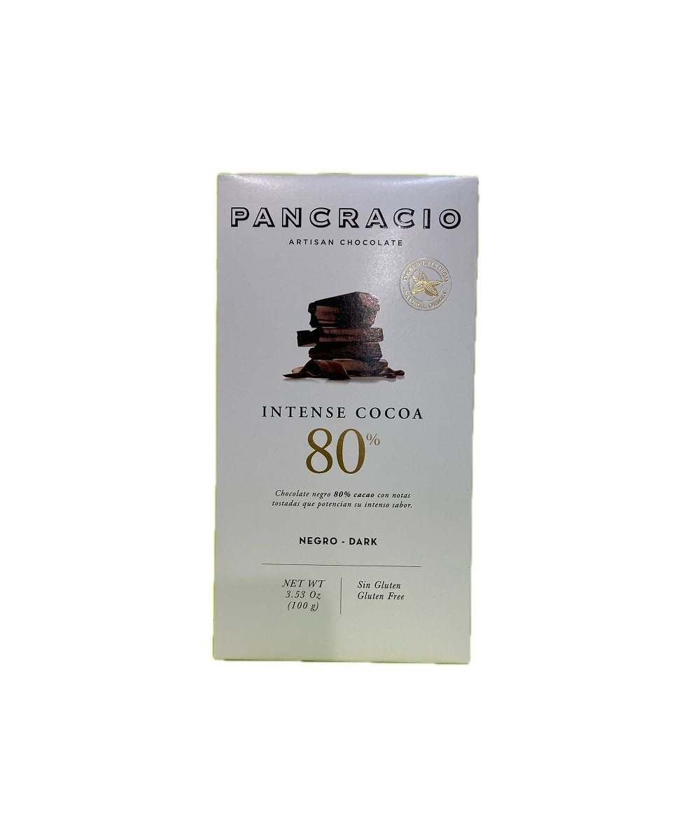 TABLETA DE CHOCOLATE NEGRO 80% CACAO PANCRACIO 100G – GOURMET ARTESANAL DE ESPAÑA