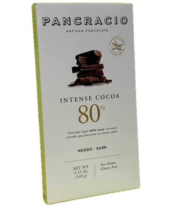 TABLETA DE CHOCOLATE NEGRO 80% CACAO PANCRACIO 100G – GOURMET ARTESANAL DE ESPAÑA