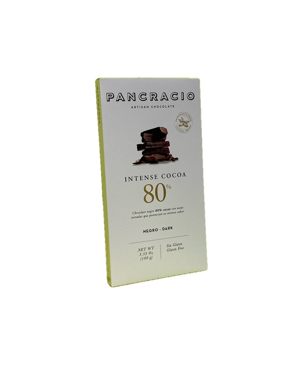 TABLETA DE CHOCOLATE NEGRO 80% CACAO PANCRACIO 100G – GOURMET ARTESANAL DE ESPAÑA