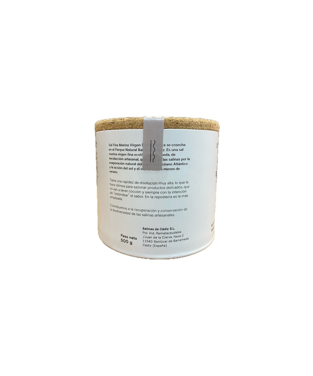 SAL MARINA VIRGEN FINA 500 g DAMA BLANCA ARTESANAL Y ECOLÓGICA DE CÁDIZ