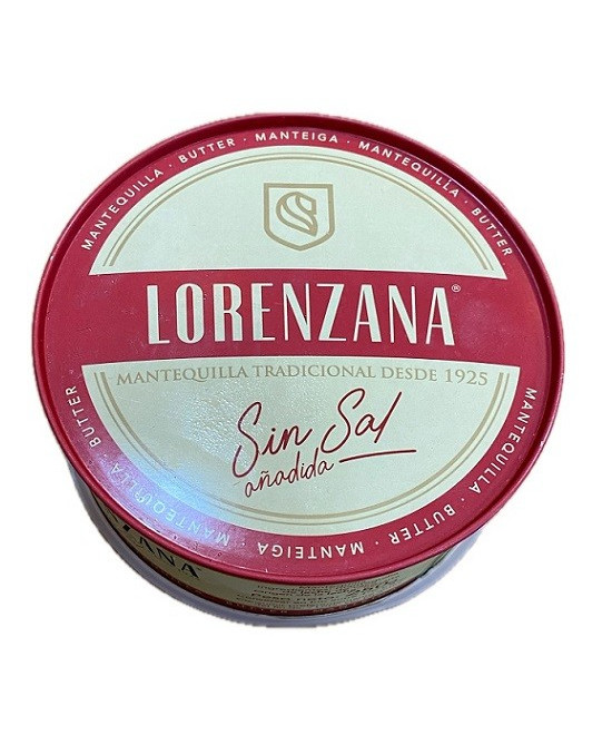 MANTEQUILLA TRADICIONAL SIN SAL LORENZANA 250G DESDE 1925