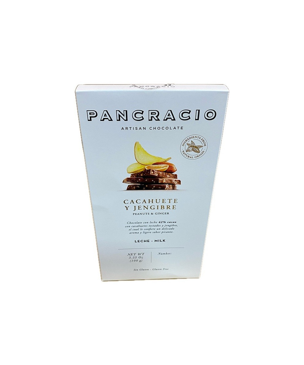 CHOCOLATE PANCRACIO CACAHUETE Y JENGIBRE 100G 42% CACAO