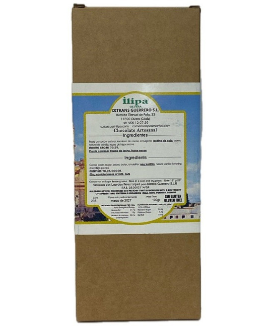 CHOCOLATE NEGRO 70% ILIPA 100G – CON HIGOS SIN GLUTEN