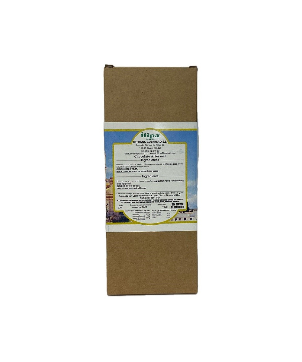 CHOCOLATE NEGRO 70% ILIPA 100G – CON HIGOS SIN GLUTEN