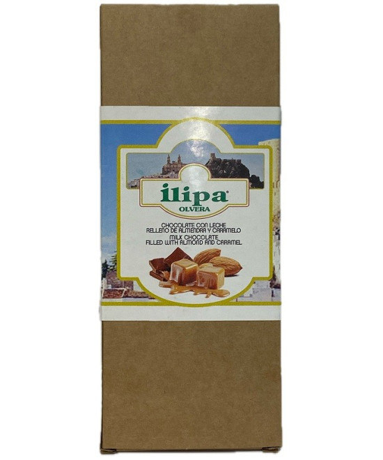 CHOCOLATE CON LECHE ILIPA 100G – ALMENDRA Y CARAMELO