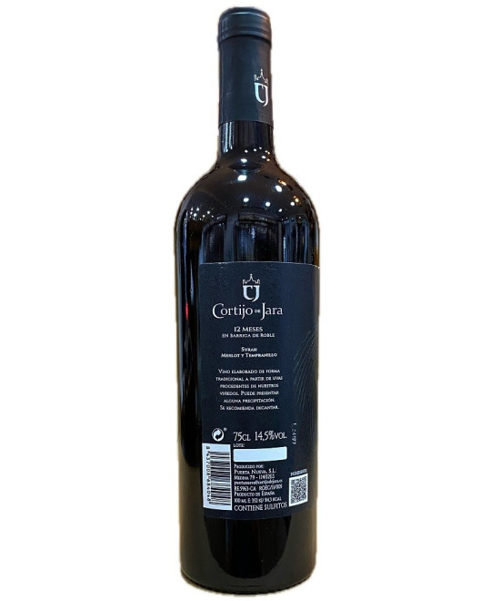 VINO TINTO CORTIJO DE JARA CRIANZA 12 MESES EN BARRICA DE ROBLE 75 CL