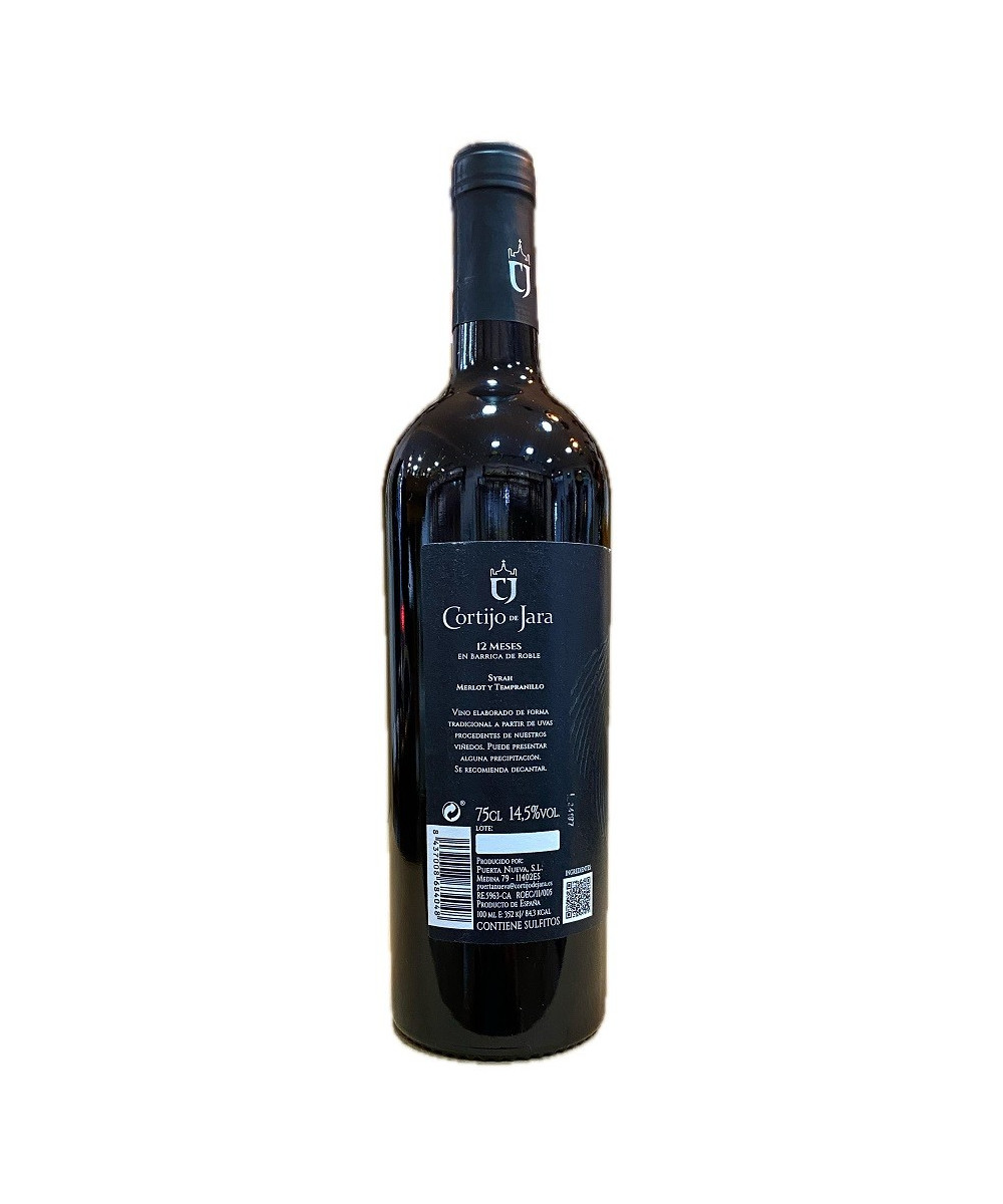 VINO TINTO CORTIJO DE JARA CRIANZA 12 MESES EN BARRICA DE ROBLE 75 CL