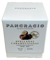 MINI BOX PANCRACIO 70 G | AVELLANAS CARAMELIZADAS CON CHOCOLATE CON LECHE 42% GOURMET