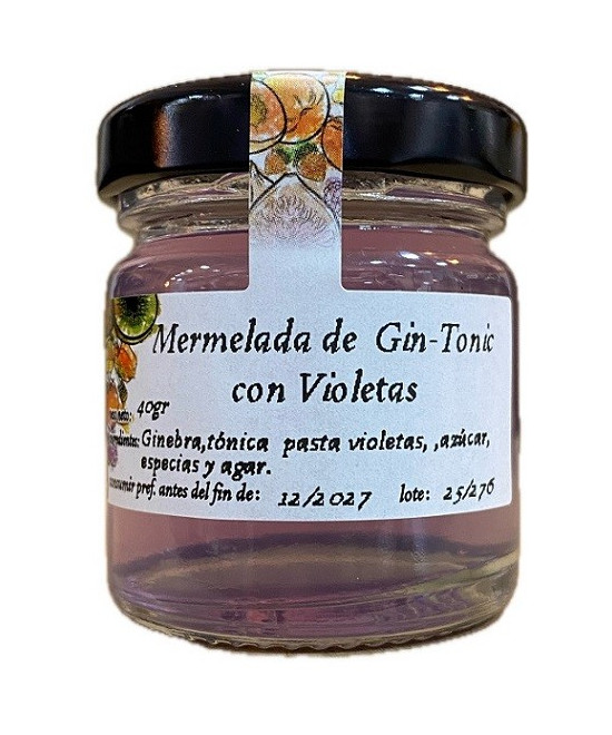 MERMELADA DE GIN-TONIC CON VIOLETAS LA MOLIENDA VERDE 40 G